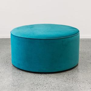 Custom Ottomans: Ghost Large Round Ottoman - Novara 'Jungle'