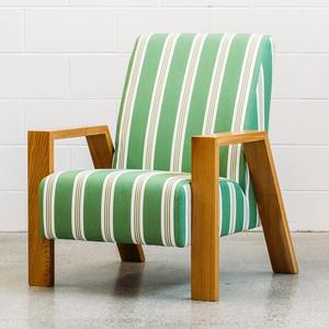 Custom Mogambo Chair: Mogambo armchair in regatta stripe clover