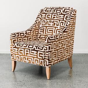 Wedgewood armchair in meandros copper