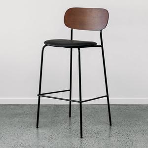 Gemini: Gemini C38 tall barstool in walnut