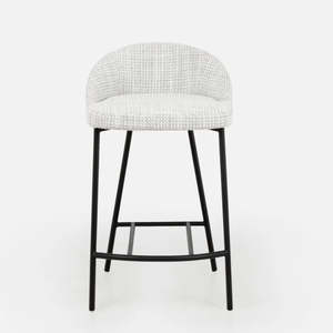 Mick barstool in white/ black fabric