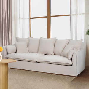 Waihi slipcover 3 seat sofa in almond