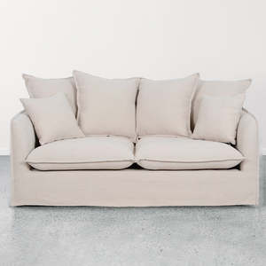 Waihi slipcover 2 seat sofa in almond