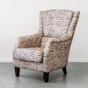 New Zealand Made Armchairs: Dunstan chair in nasir watermelon
