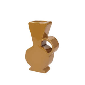 Etta: Etta single-handled vase in cinnamon