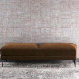 Renzo velvet ottoman in copper