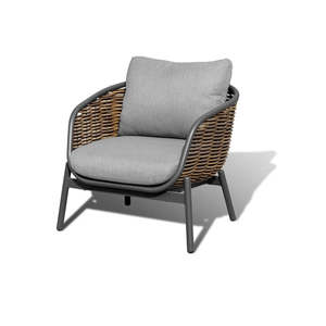 Outdoor Armchairs: Melia outdoor armchair in charcoal