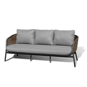 Melia outdoor 3 seat sofa in charcoal