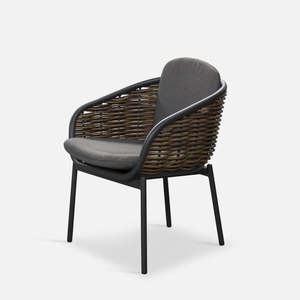 Melia outdoor dining chair in charcoal