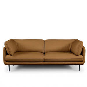 Clara Sofas: Clara 3 seat sofa in deep tan leather