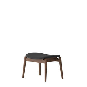 Alta: Alta footstool in walnut and black leather
