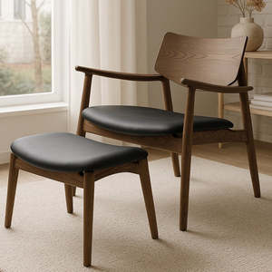 Alta: Alta Leisure chair in walnut and black leather