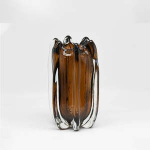 Noria handblown glass vase, tall | brown