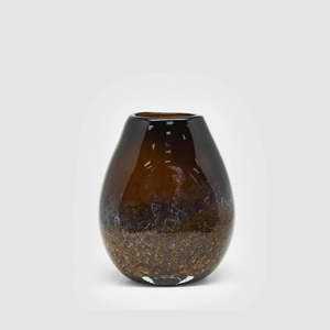 Lava Handblown glass vase | brown