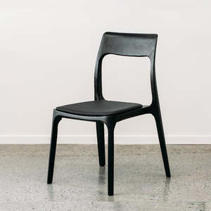 Ealing armless dining chair in black
