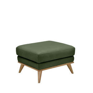 Willow ottoman | Green Leather