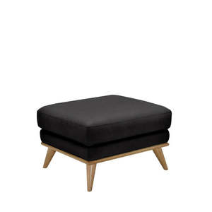 Willow ottoman | Black leather