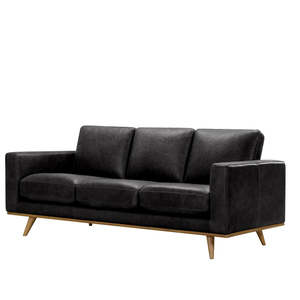 Willow 3 seat sofa | Black leather