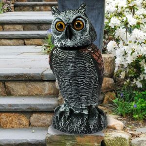 Fake Owl Decoy Bird Scarecrow Plastic Owl Statues