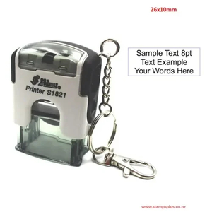 Products: Rectangular Stamp 26x10mm with keyring - Stamps Plus