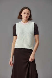 Merino Boucle Crop Vest