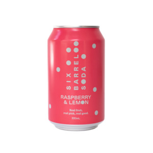 Raspberry & Lemon Soda 330mL - Six Barrel Soda