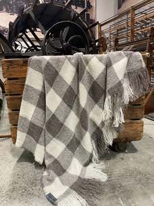 Throws: Brushed Wool Throws - Mid grey base