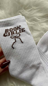 Bookish Gifts: Book Girlie Socks (Brown)
