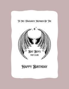 Cards And Wrap: Bat Boy Fan Club Card
