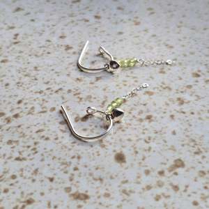 New: Peridot Silver Hoops