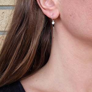 Black Tourmaline Silver Hoops