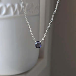 Tiny Iollite Necklace | Silver