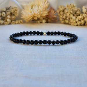 Round Bead Bracelets: Black Onyx | Crystal Layer Bracelet