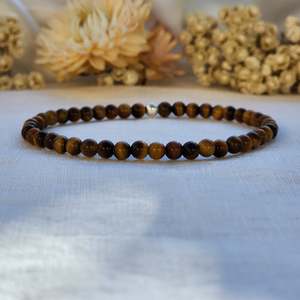 Round Bead Bracelets: Tigers Eye | Crystal Layer Bracelet