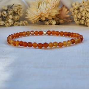 Round Bead Bracelets: Carnelian | Crystal Layer Bracelet