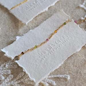 Natural Gemstone Bracelets: Tourmaline Garden Bracelet | Gold Filled |