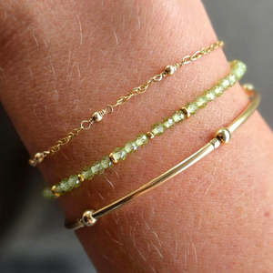 Peridot | Clasp Bracelet | Gold