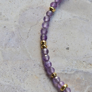 Natural Gemstone Bracelets: Amethyst | Clasp Bracelet | Gold