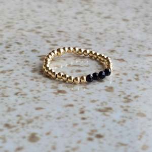 Black Spinel | Gold-Filled Ring
