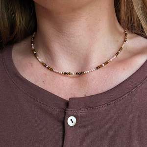 Palm Stones: Hannah Necklace | Tigers eye & Rhodochrosite