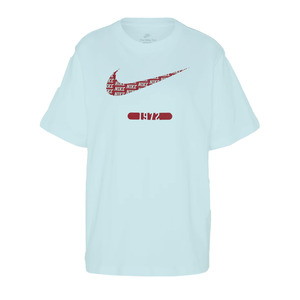 Nike: Nike Sportswear 1972 Swoosh Tee 'Aqua/Maroon'
