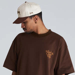Crate Scripted Snapback Cap 'Tofu/Brown'