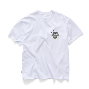 S Double: S/Double Track Dot Tee 'White/Green'