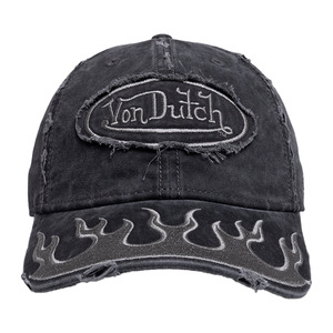 Von Dutch Flames Dad Cap 'Washed Black'