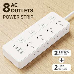 12-in-1 Multi Switch Power Board, 8 AC Outlets With 2 USB And Type-C Charging Po&hellip;