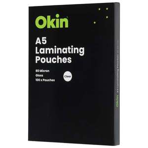 Products: OKIN LAMINATING POUCH A5 80 MICRON BOX 100 - Stationery City Office & School Supplies NZ
