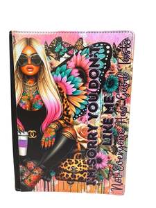 Sale Items: I'm Sorry You Don't Like Me - Reusable Notebook, Purple, Pink, Teal, Flowers, Tattoos, Woman, Sarcasim
