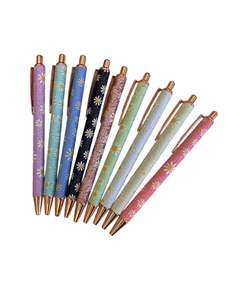 Pens Ink Refills: Smooth Glitter and Daisy Print ballpoint Pens