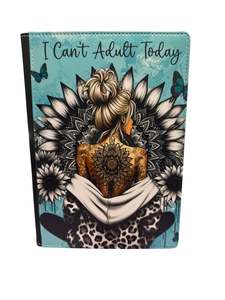 Reusable Notebook Covers: I Can't Adult Today - Reusable Notebook, Tattoo, Girl