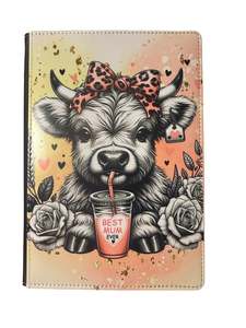 Reusable Notebook Covers: Best Mum Ever - Reusable Notebook, Highland Cow, Mother